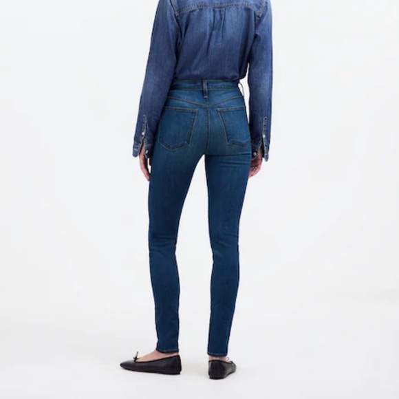 Madewell 10” High Rise Skinny Dark Blue Skinny Jeans Size 26 - Picture 3 of 15